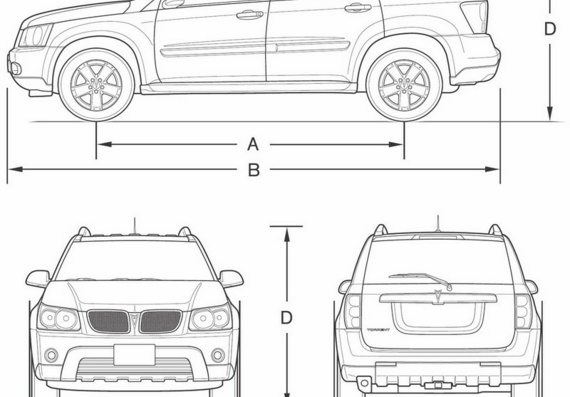 Pontiac Torrent (2007) (Pontiac Torrent (2007)) - drawings of the car